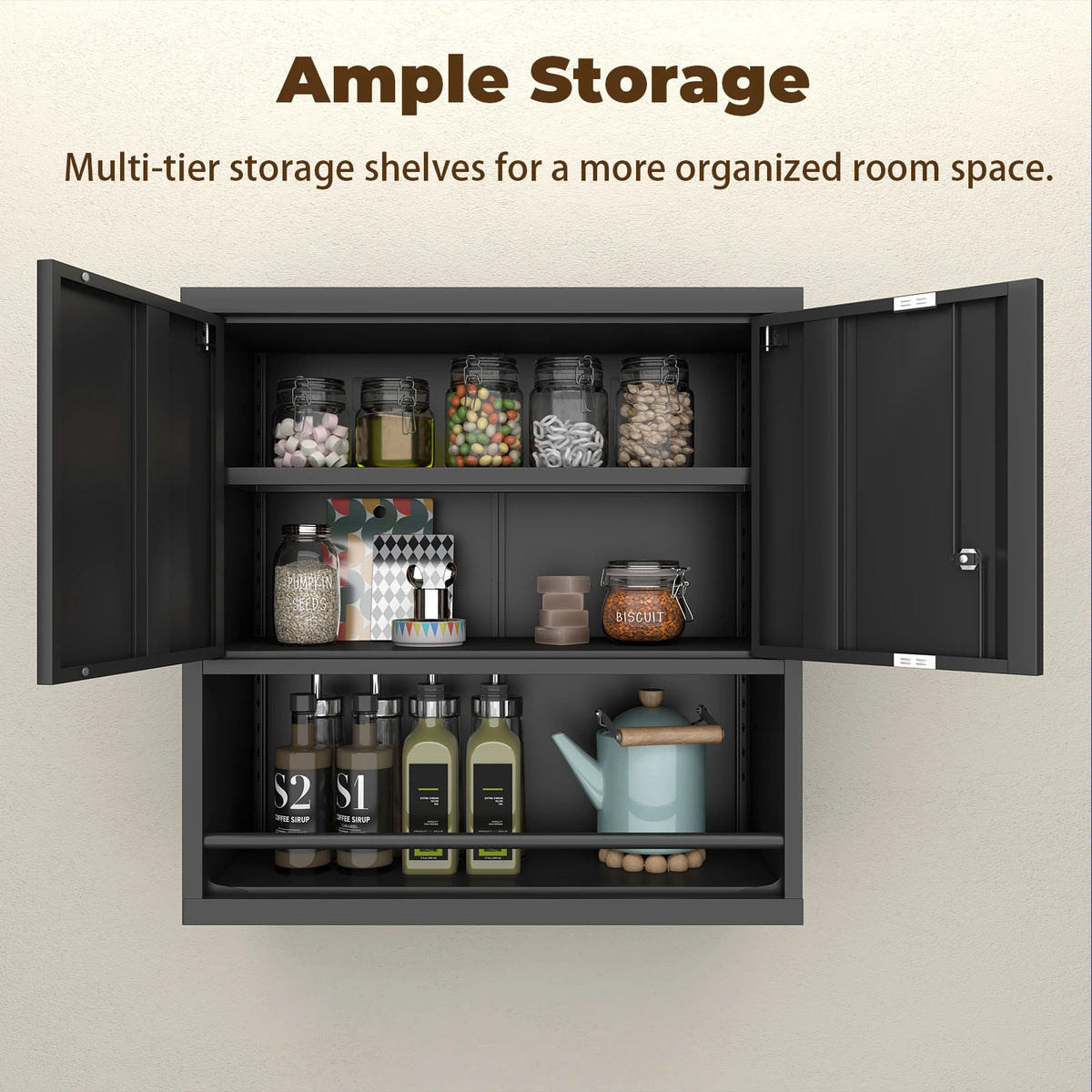 Heavy Duty Wall Mounted Lockable Steel Storage Cabinet