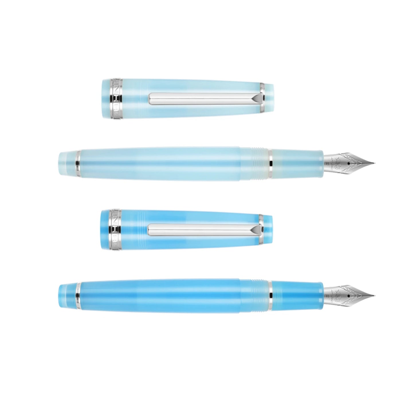 Fountain Pen Silver clip Acrylic Barrel Fine Nib