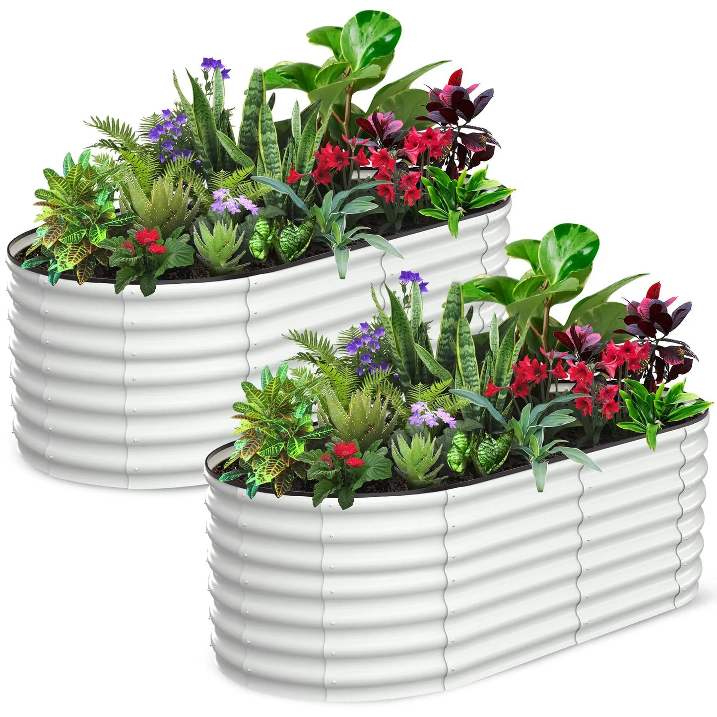 Oval Galvanized Steel Raised Garden Bed