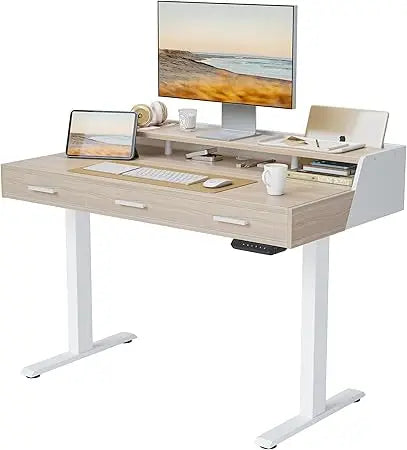 Electric Standing Desk with Drawers