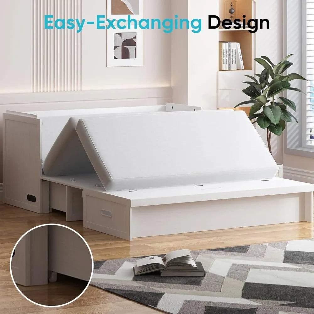 Murphy Bed with Charging Station and Storage Drawers