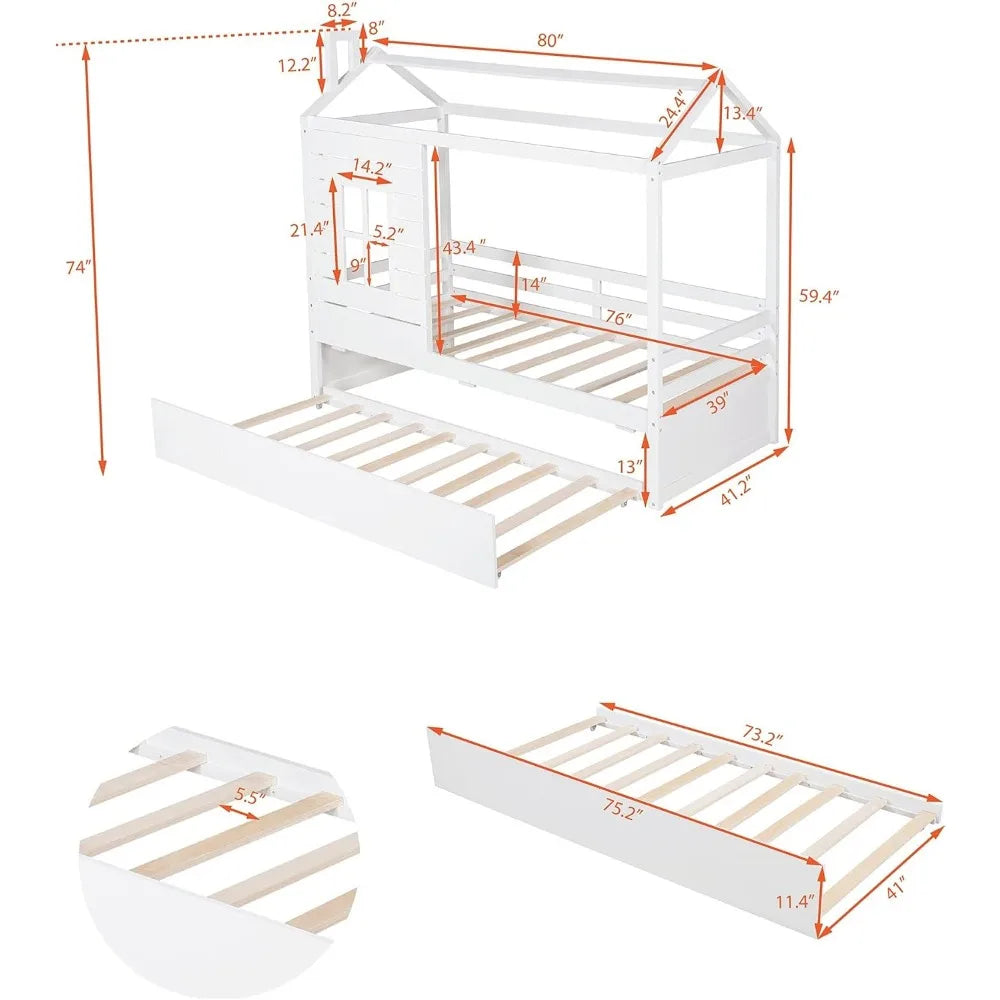 Merax House Bunk Daybed with Trundle