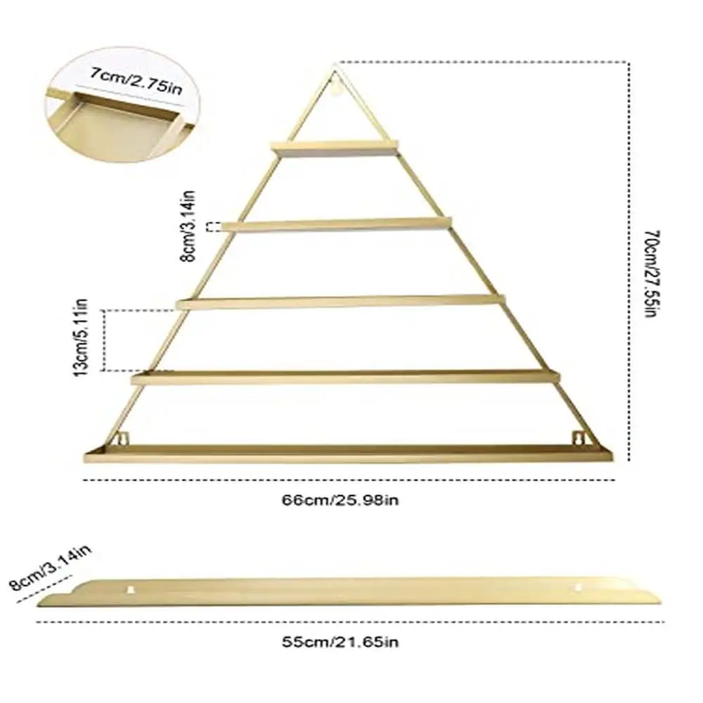 Gold Triangle Nail Polish Storage Organizer Rack