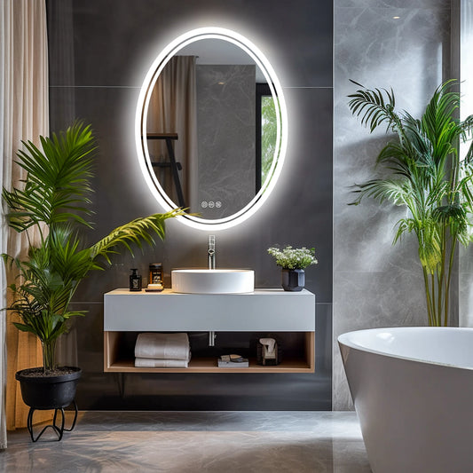 Backlit Round Vanity Mirror with Dimmable Lights