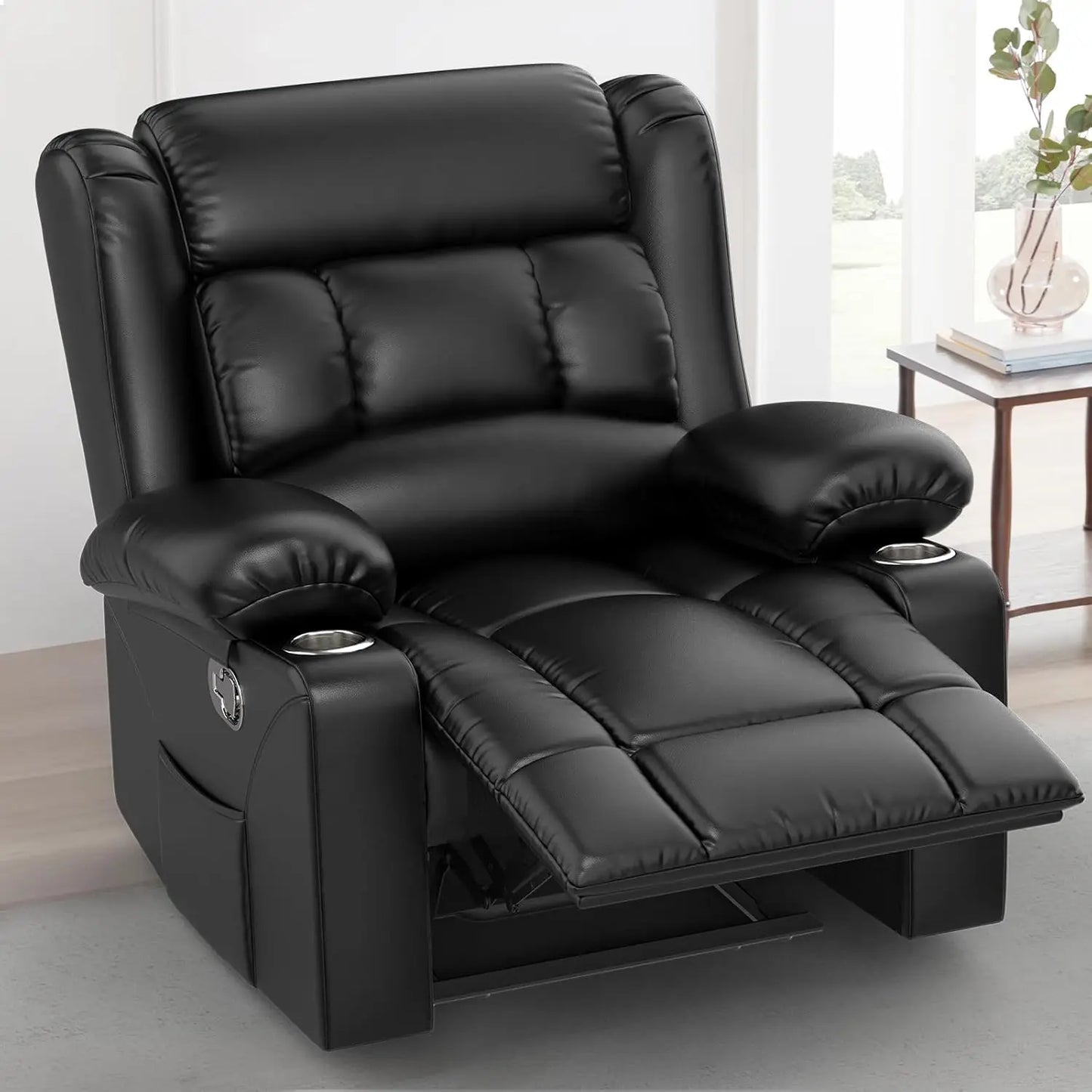 Heated Massage Recliner  Living Room Brown,Customized
