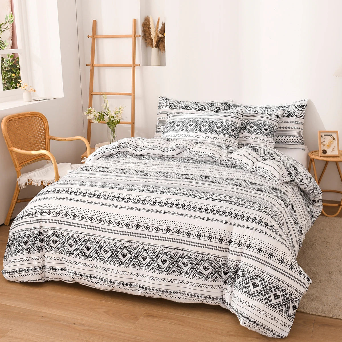 Boho Bohemian Geometric Western Duvet Comforter Cover Set