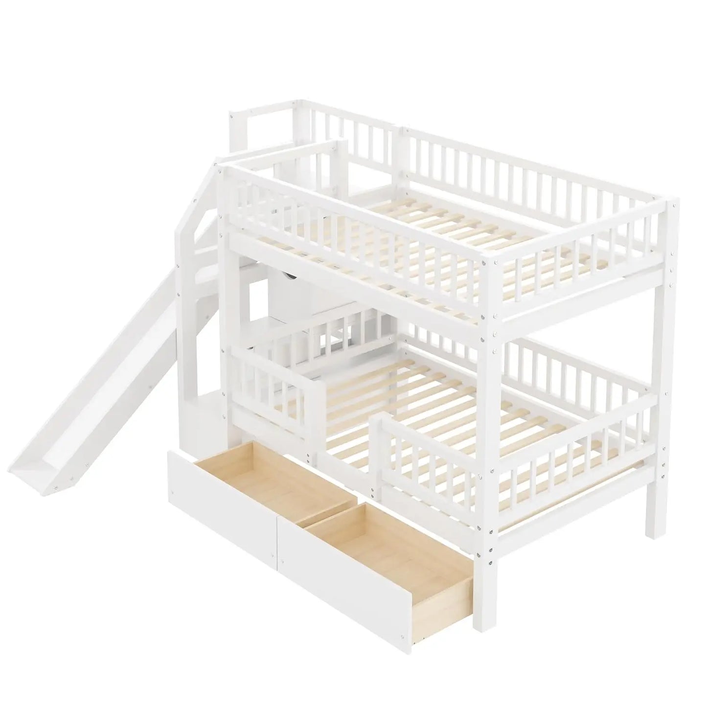 Twin Over Twin Bunk Bed with Slide