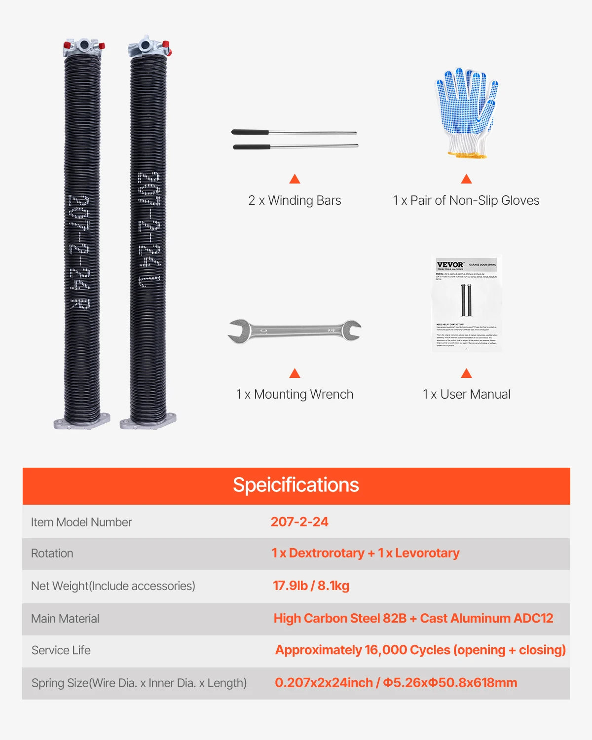 Garage Door Torsion Springs Pair