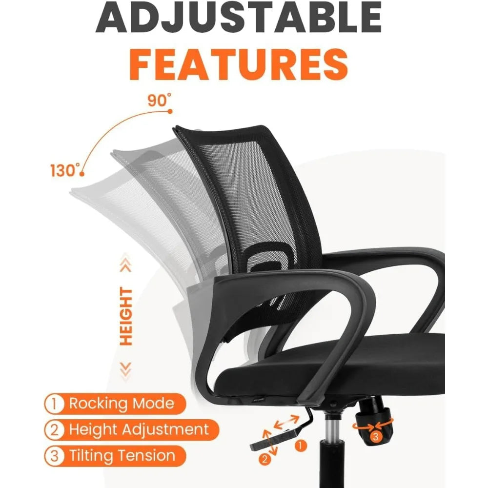Mesh Gaming Office Chair Mid Back Lumbar Support