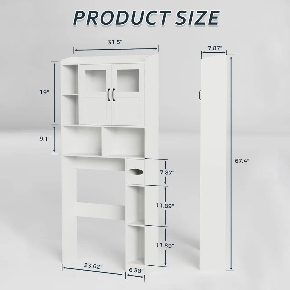 Over Toilet Cabinet - Adjustable Restroom Organizer
