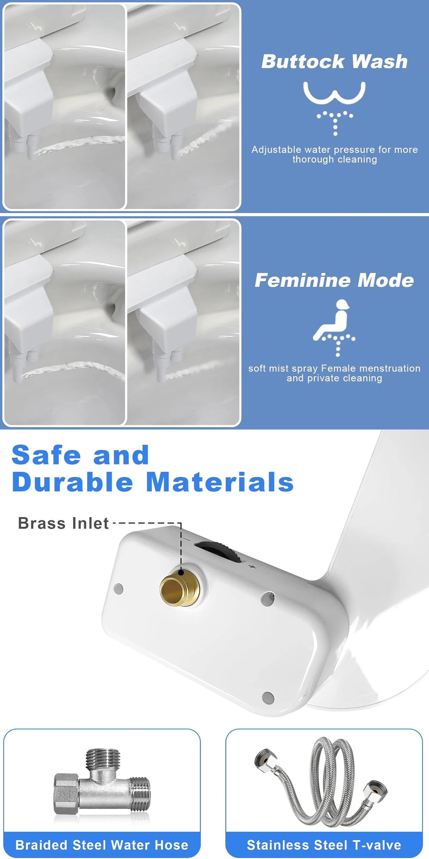 Side Arm Control Ultra Thin Design Toilet Seat Dual Nozzle