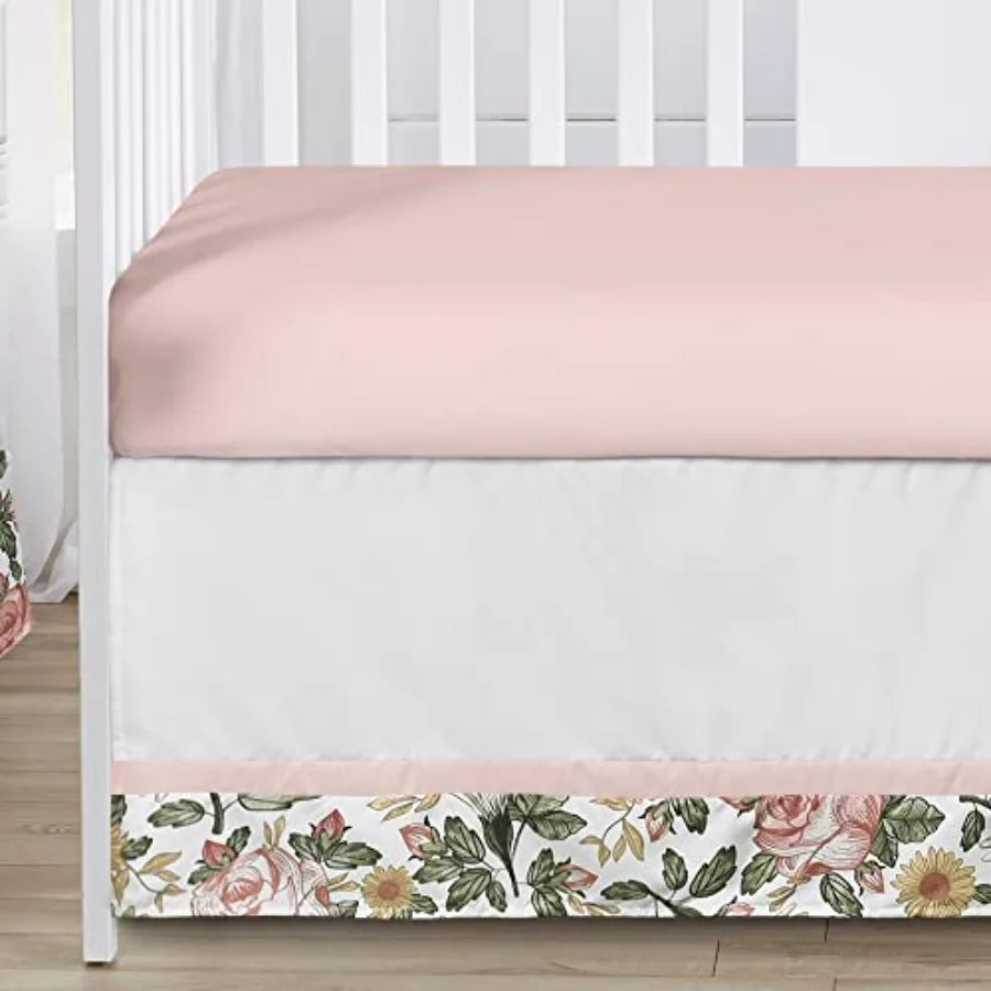 Baby Crib Bedding Set - Boho Vintage Floral