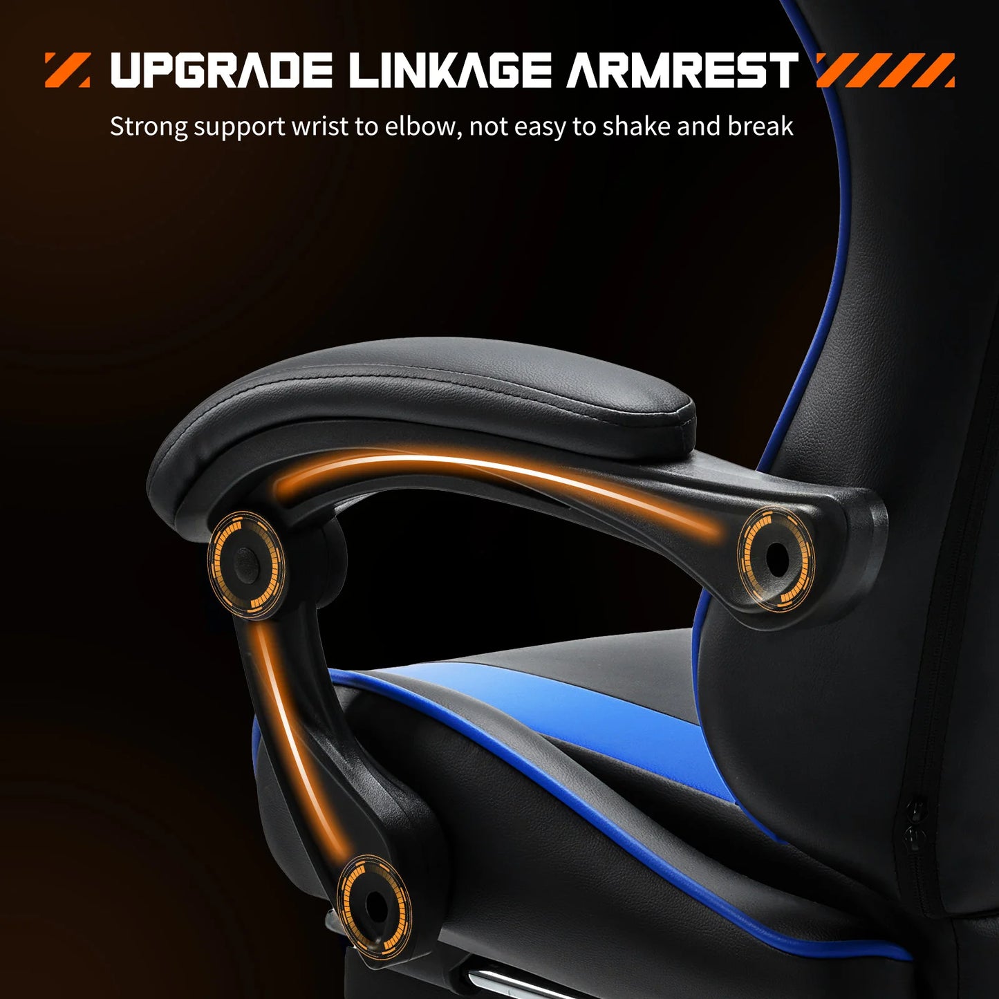 Swivel PU Leather with Headrest and Lumbar Support Gaming Chair