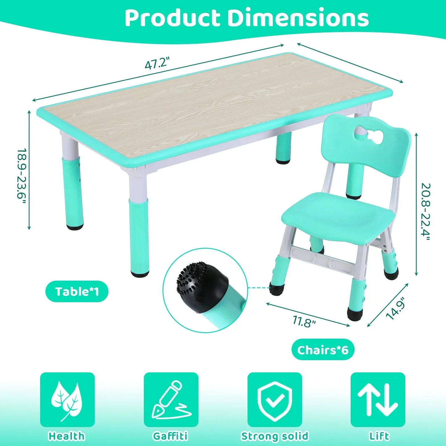 Rectangle Table and Chairs Set