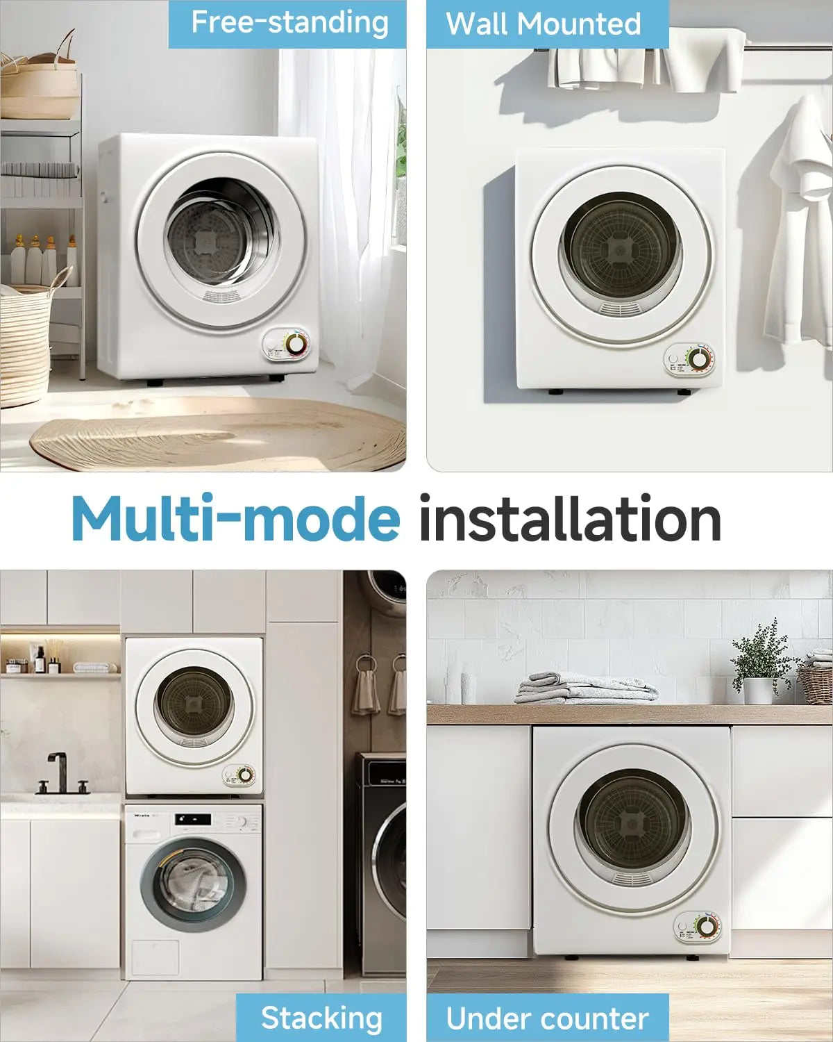 Portable Dryer with Stainless Steel Tub and Simple Control