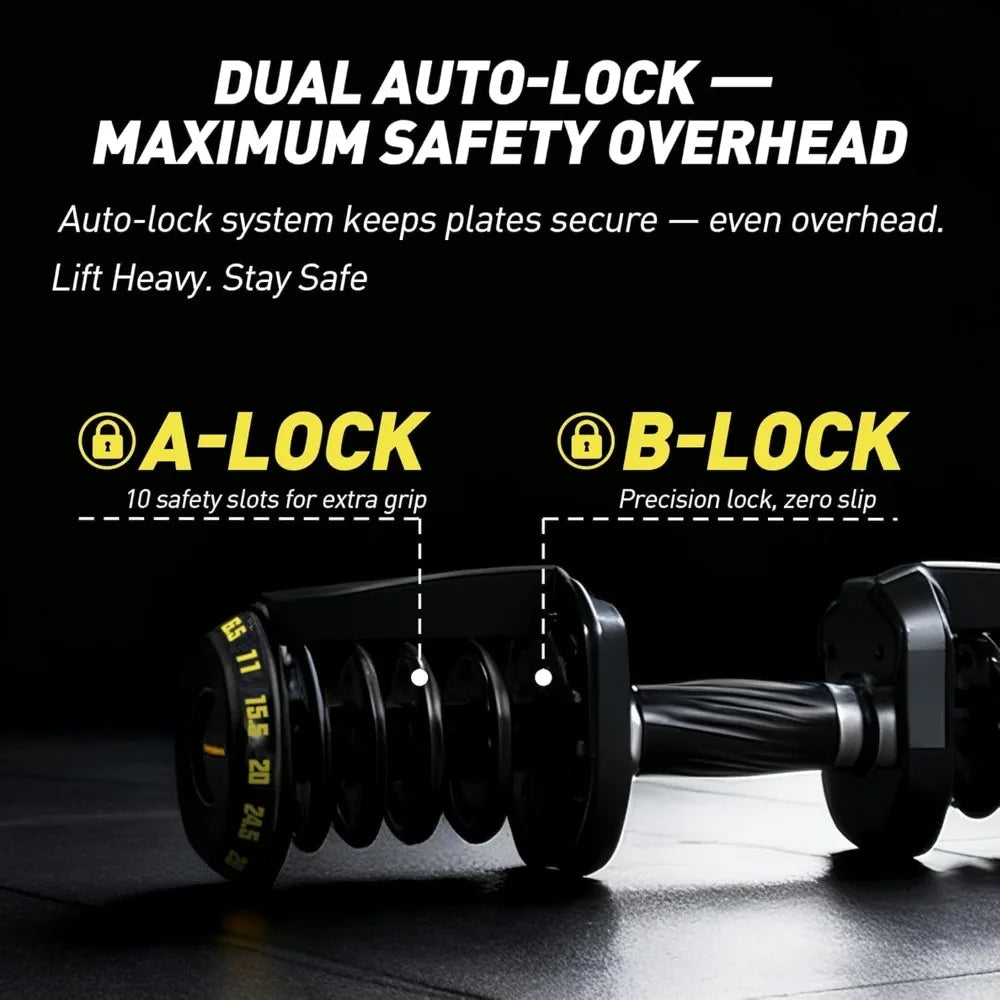 Adjustable Dumbbells - 15-in-1 Quick-Lock