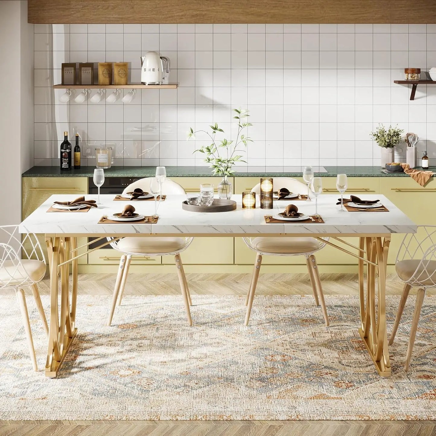 Modern Unique Rectangular Dinner Table