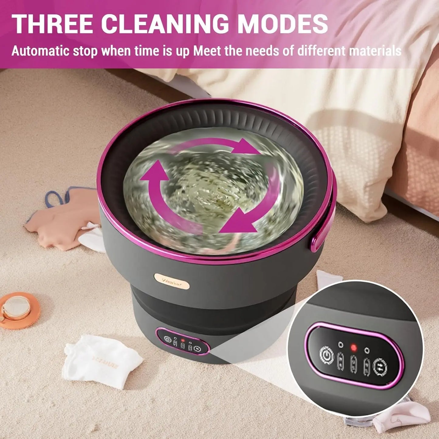 Portable Washing Machine for Underwear & Socks with Washer and Spin Dryer