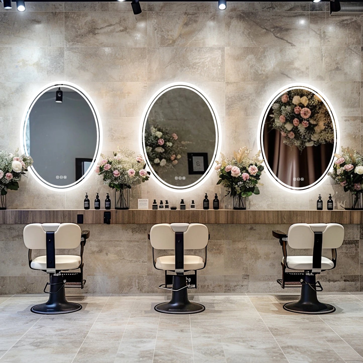 Backlit Round Vanity Mirror with Dimmable Lights