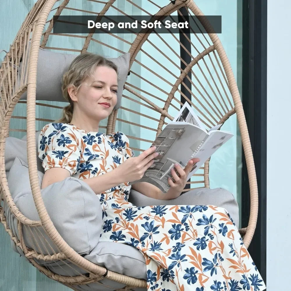 Hanging Egg Chair with Stand for Indoor or Outdoor