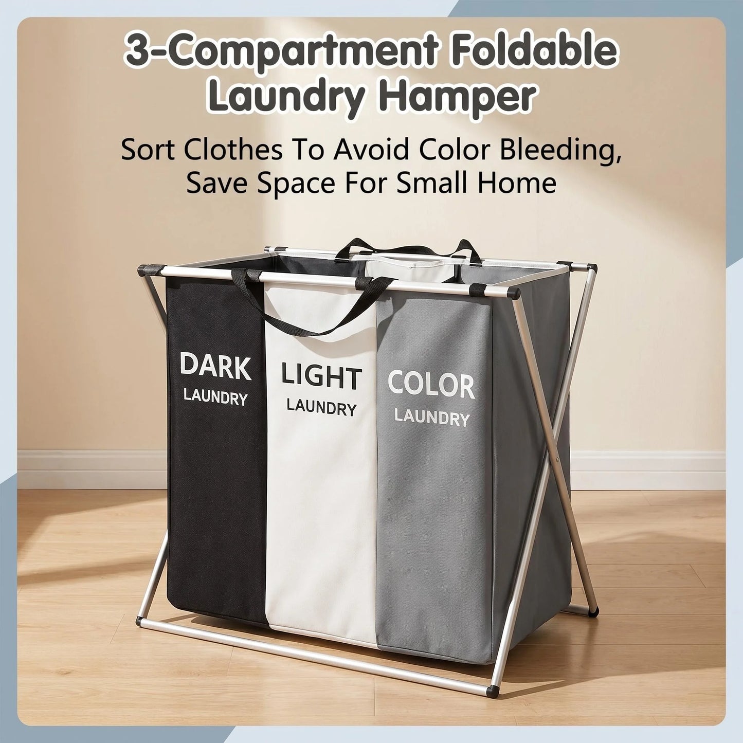 Foldable Laundry Hamper with Space-Saving Dirty Clothes Organizer