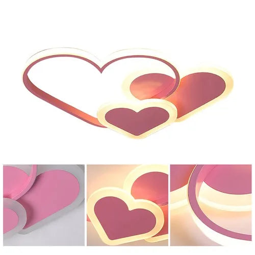 Heart-Shaped LED Ceiling Lamp with Remote Control