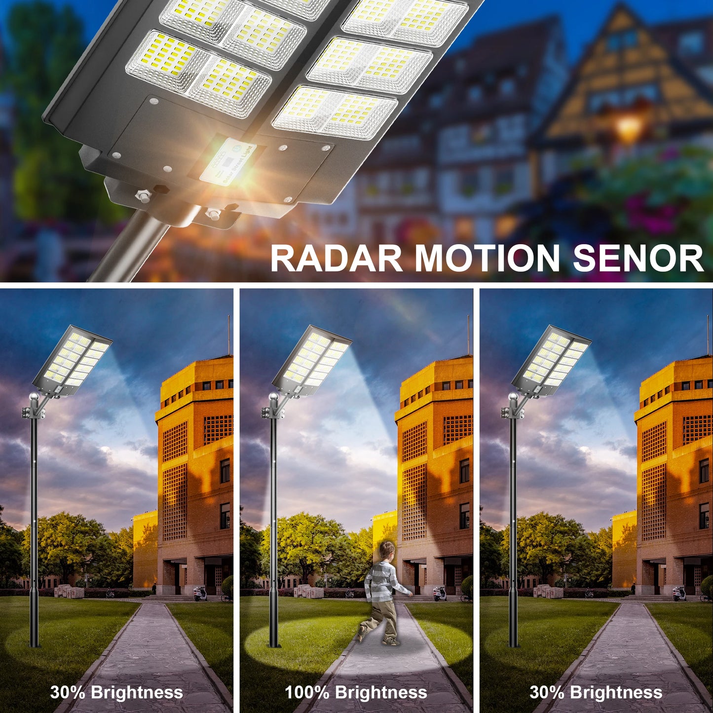 Waterproof Solar Lights Automatically Turn On at Dusk and are Equipped with Motion Sensors.