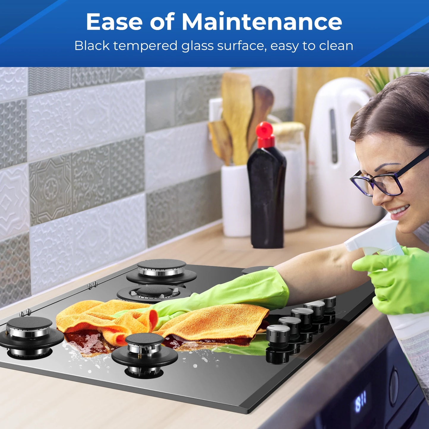 Stove Top Built-in NG/LPG Convertible with Thermocouple Protection