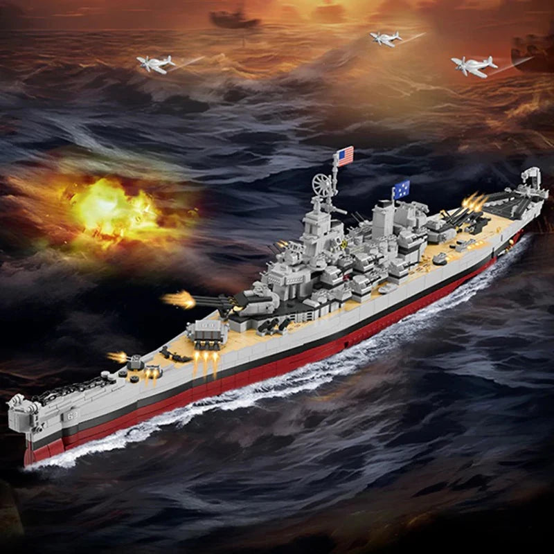 US Warships Military WW2 Missouri Battleship Building Blocks
