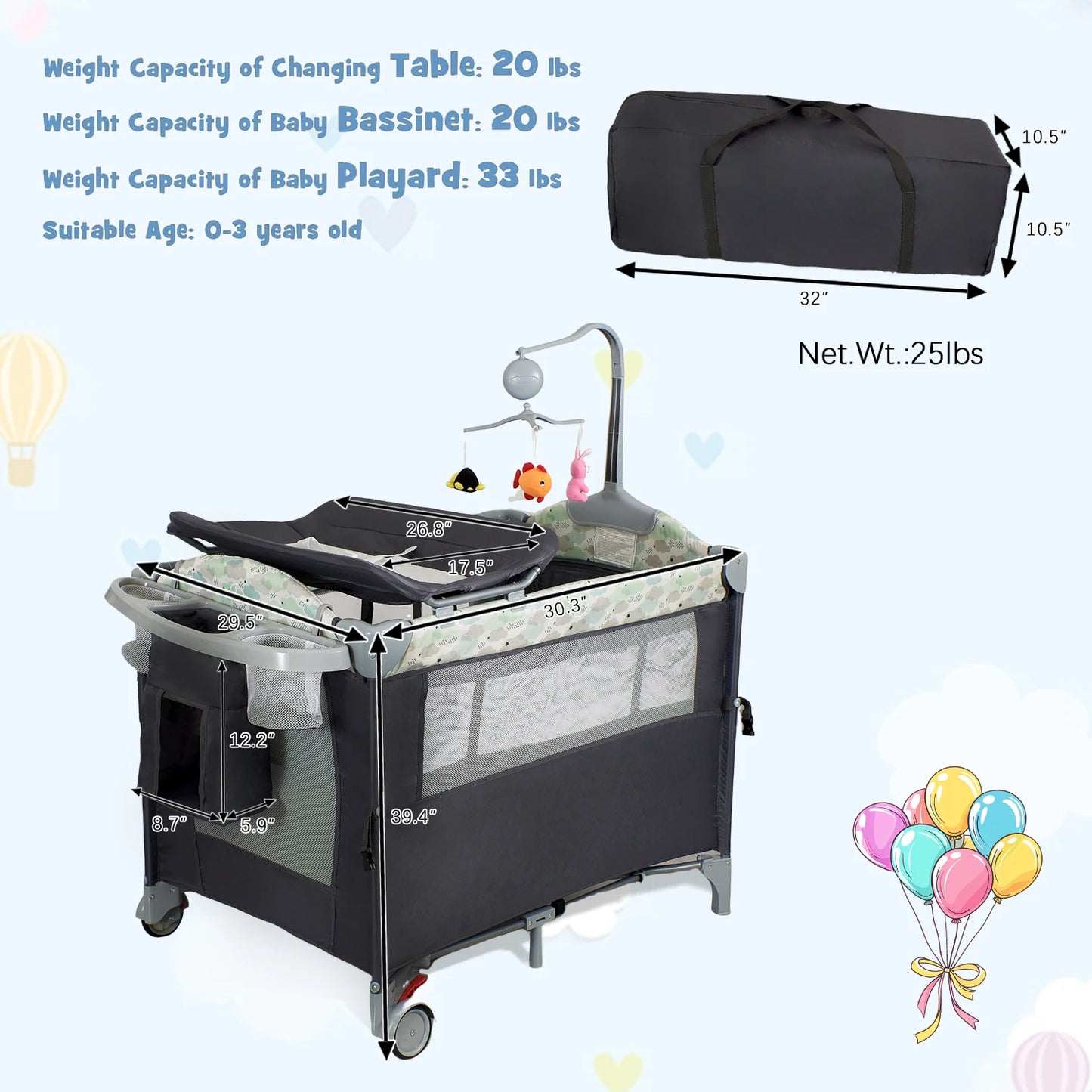 Pack n Play Portable Playard with Bassinet