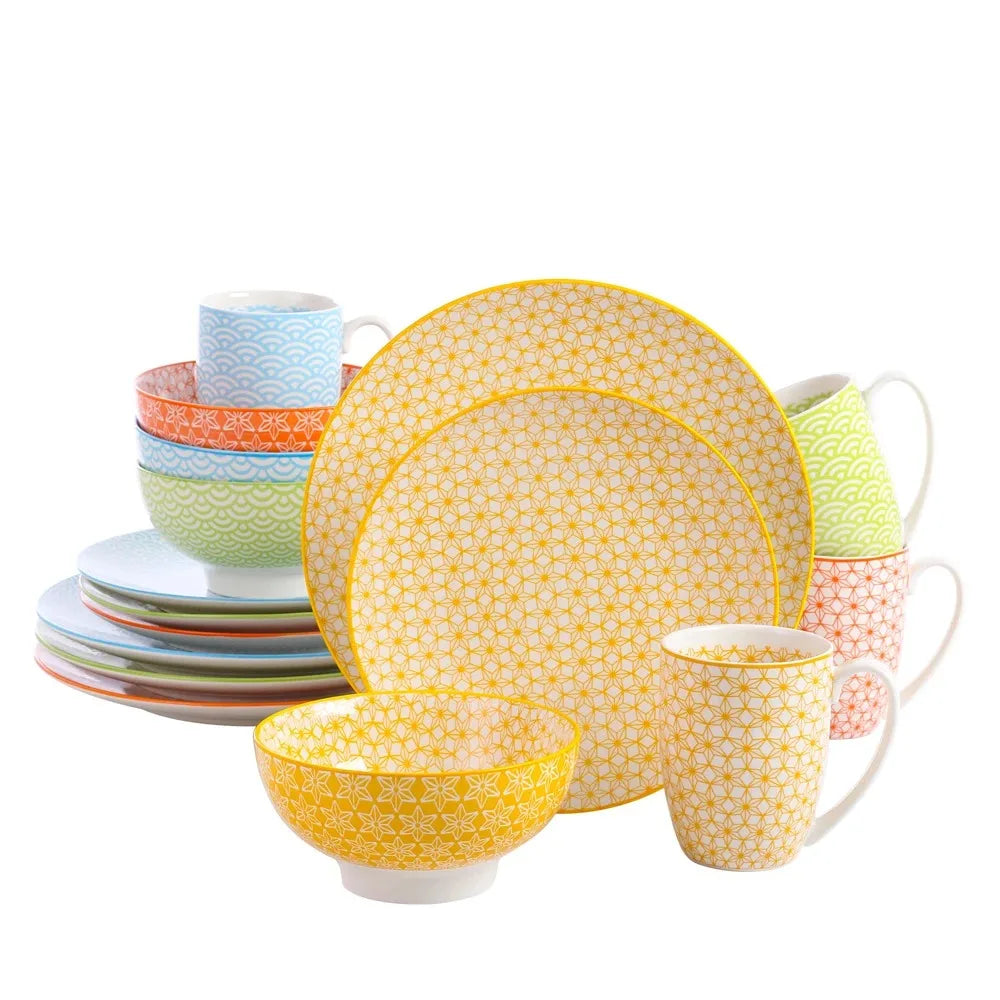 Tableware Porcelain Multi-Color Japanese-style Dinnerware Set