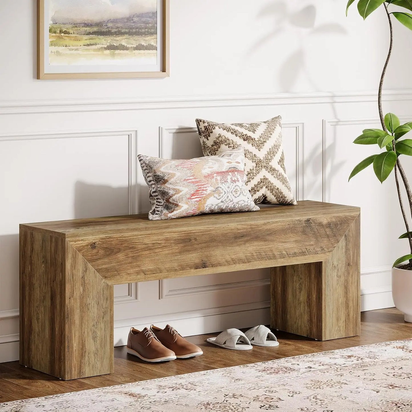 Wooden Entryway Bench