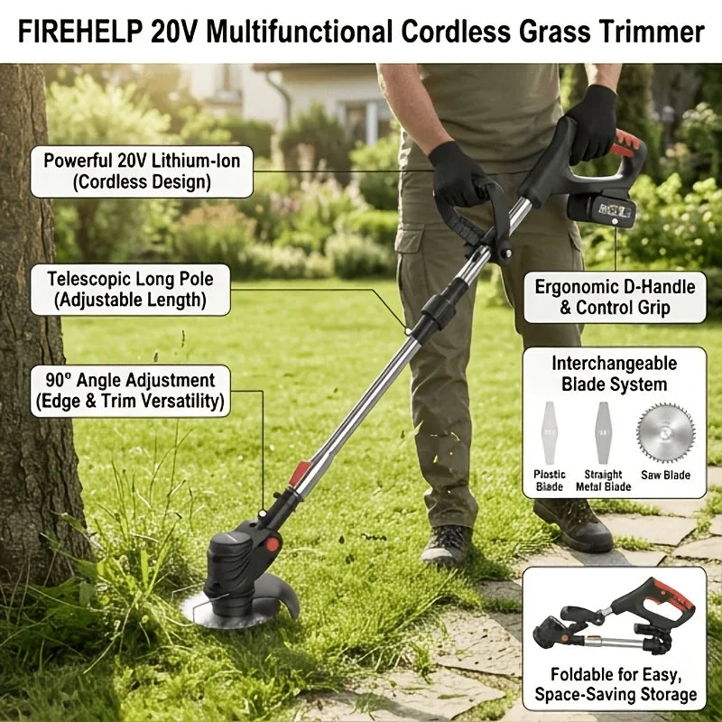 Compact and Portable Cordless Electric Lawnmower