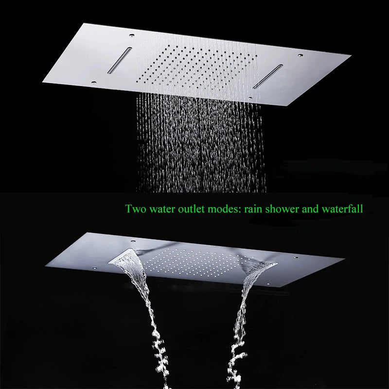 Luxury Waterfall Rains LED Light Shower Head