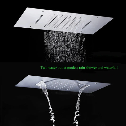 Luxury Waterfall Rains LED Light Shower Head