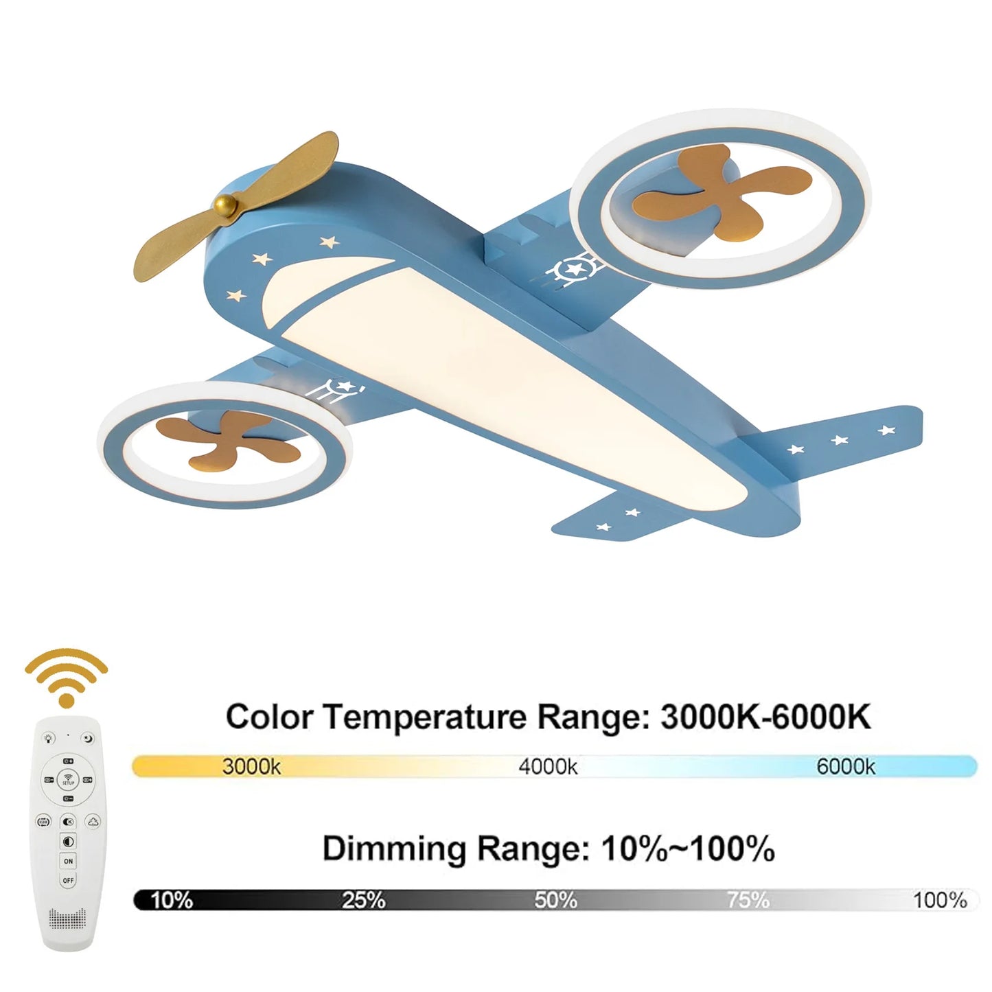 LED Airplane Ceiling Light with Remote Control