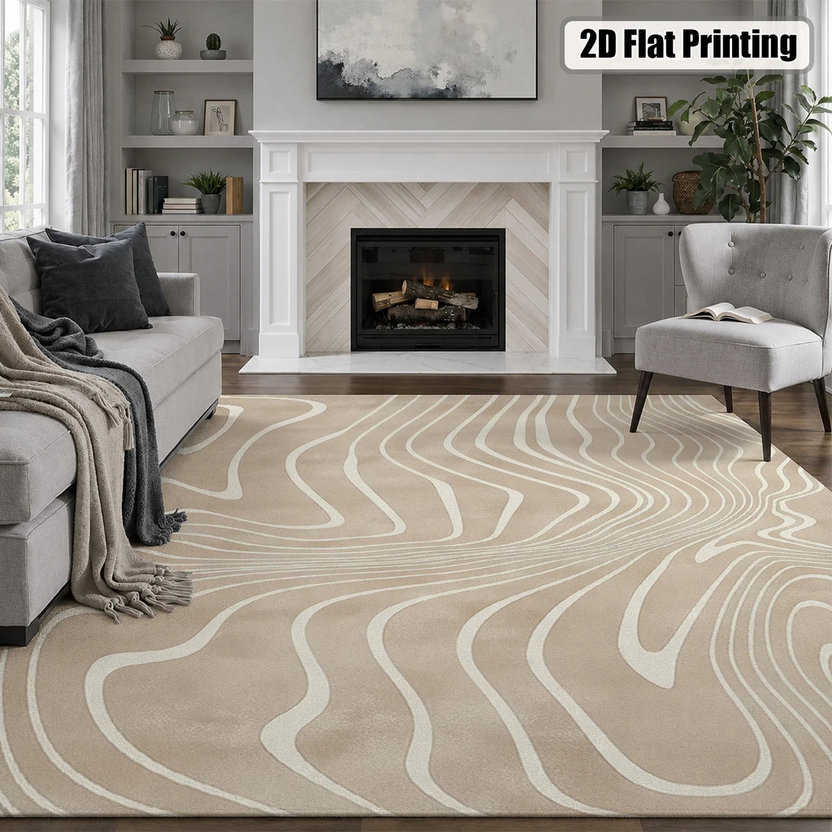 Soft Velvet Low Pile Large Indoor Area Rug