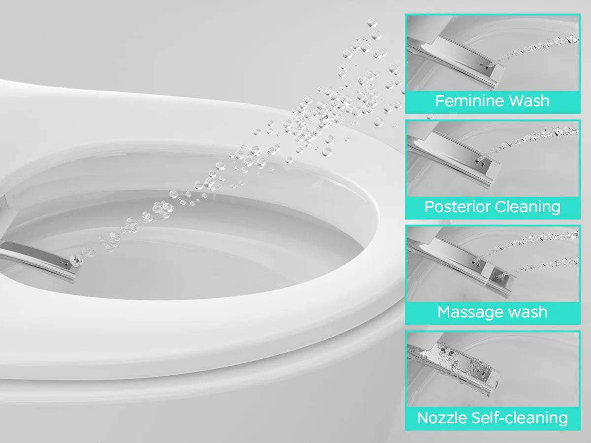 Elongated Smart Toilet with Foam Dispenser