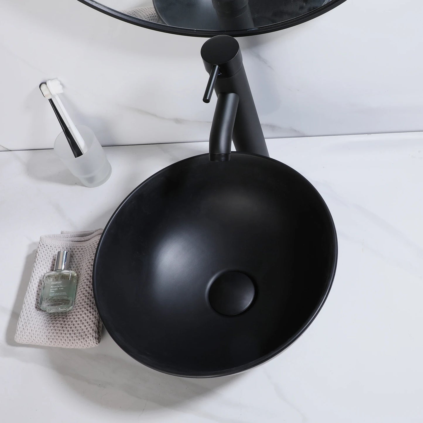 Bathroom Basin Sink Set with Faucet Pop Up Drain