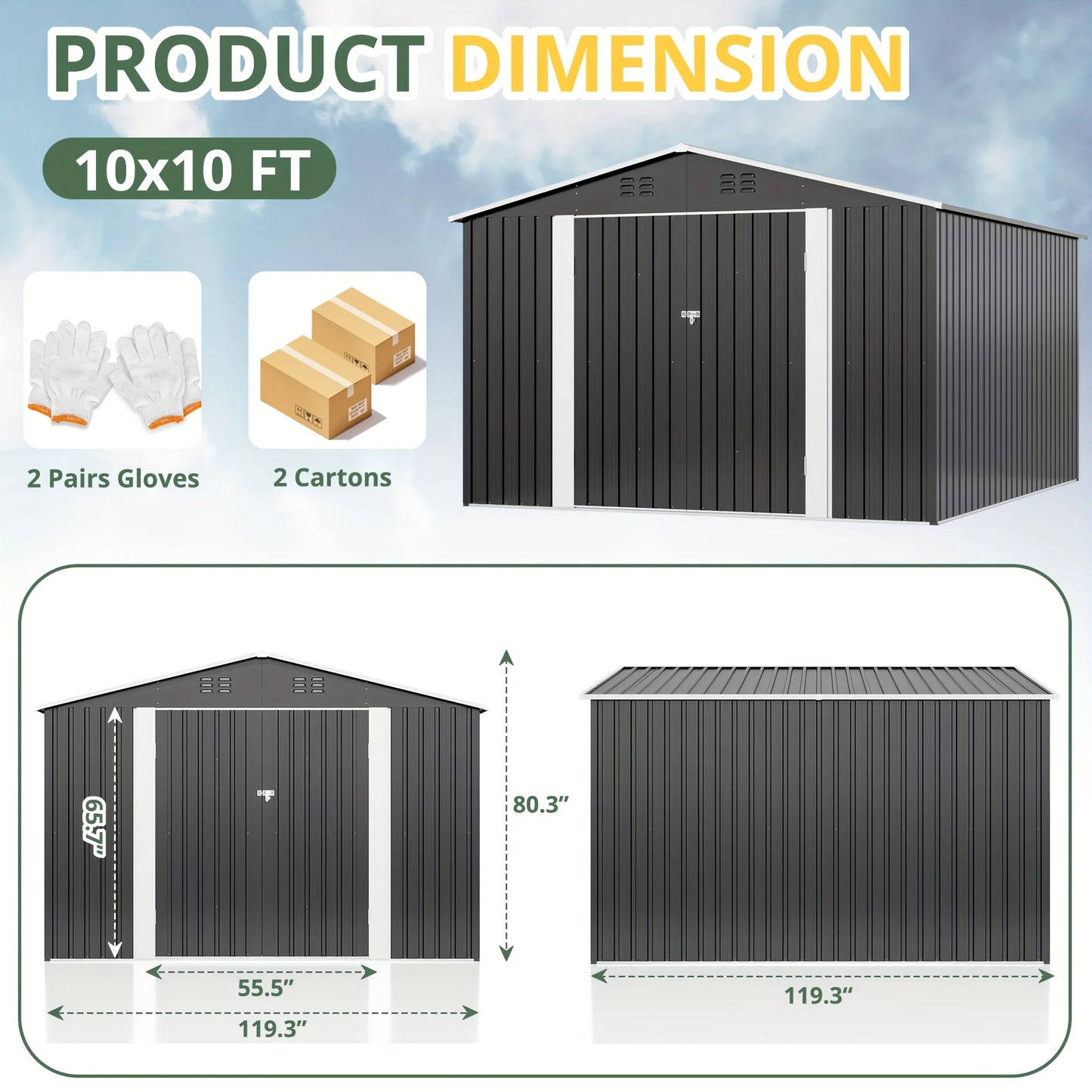Heavy-Duty Frame Shed w/ Lockable Door
