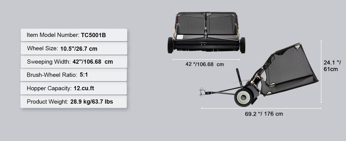 Heavy Duty Leaf Grass Collector Adjustable Height