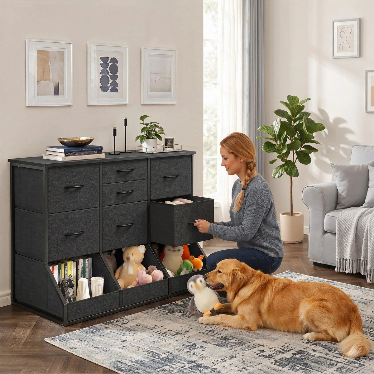 Wood Top & Metal Frame Dresser
