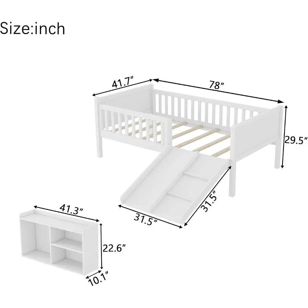 Low Loft Bed with Slide