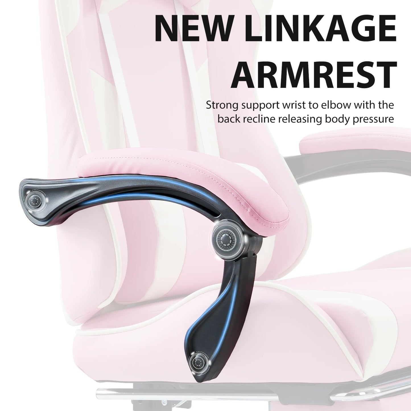Ergonomic Office Chair with Footrest and Lumbar Support Height