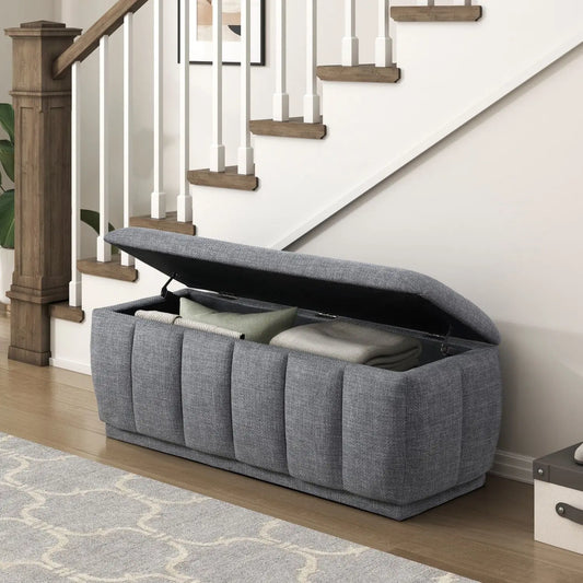 Plywood Frame Storage Bench with Cushion Seat