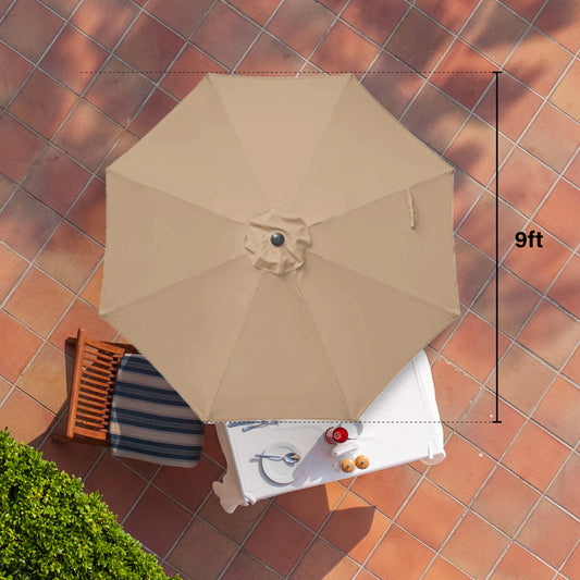 Patio Umbrella with, Push Button Tilt and Crank