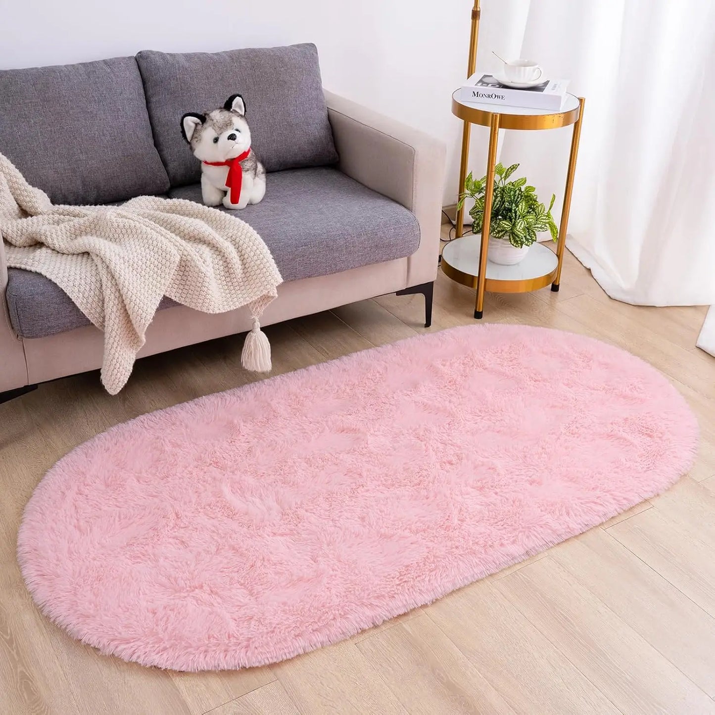 Oval Fluffy Ultra Soft Area Nursery Mats