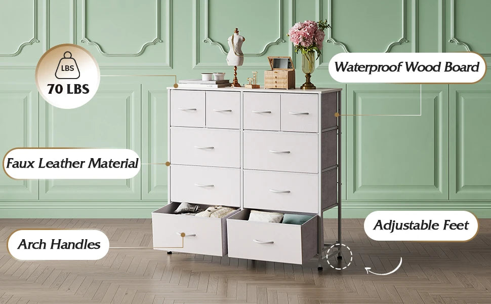 Fabric Dresser Tall Storage Organizer Unit