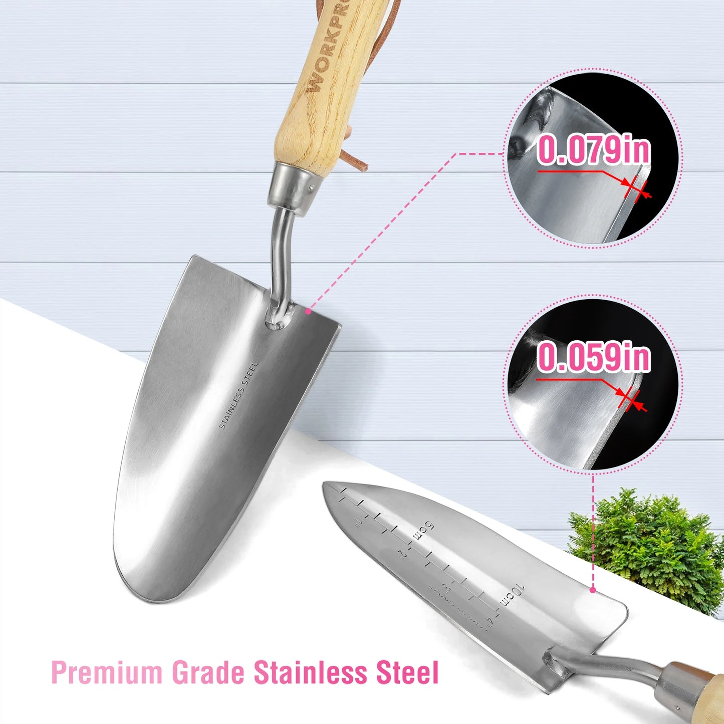Pink Garden Stainless Steel Gardening Tools Set