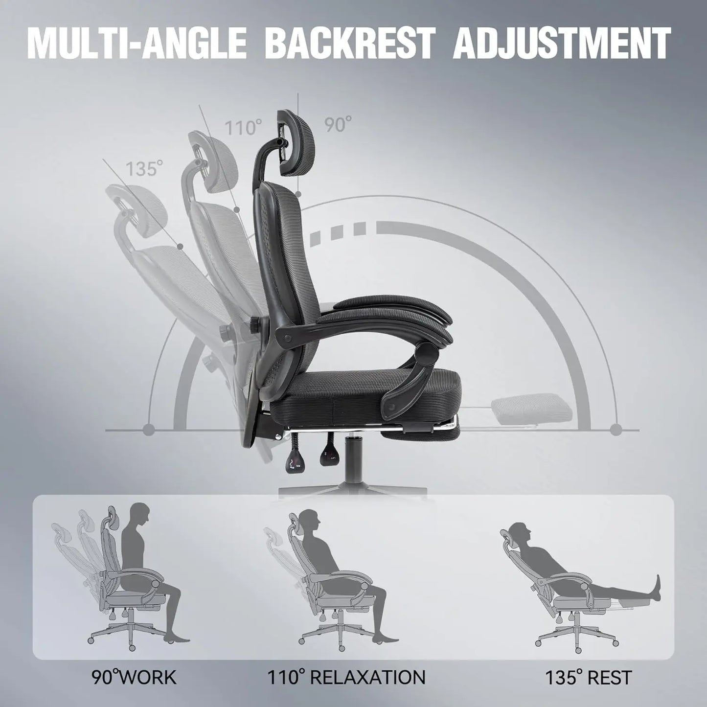 Ergonomic Office Chair with Lumbar Support and Headrest